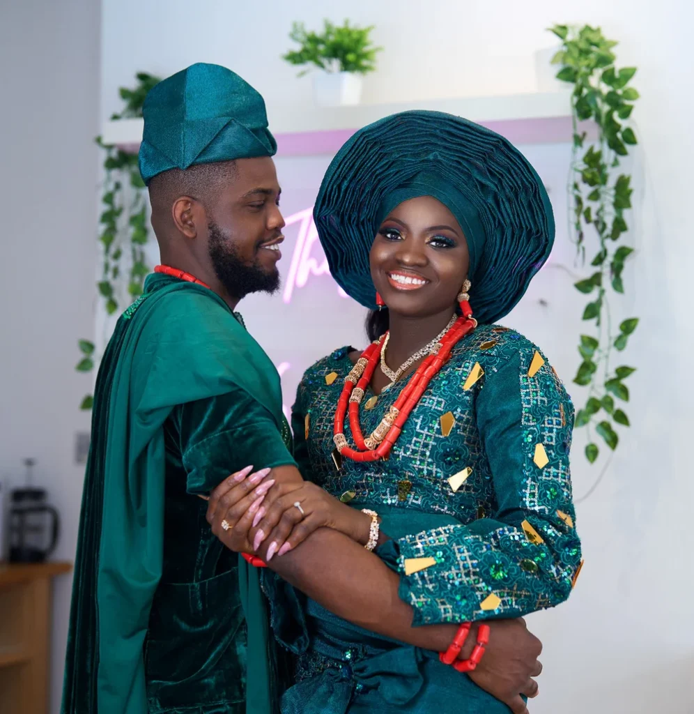 Igbo wedding photographer London capturing bride's wine-carrying ceremony