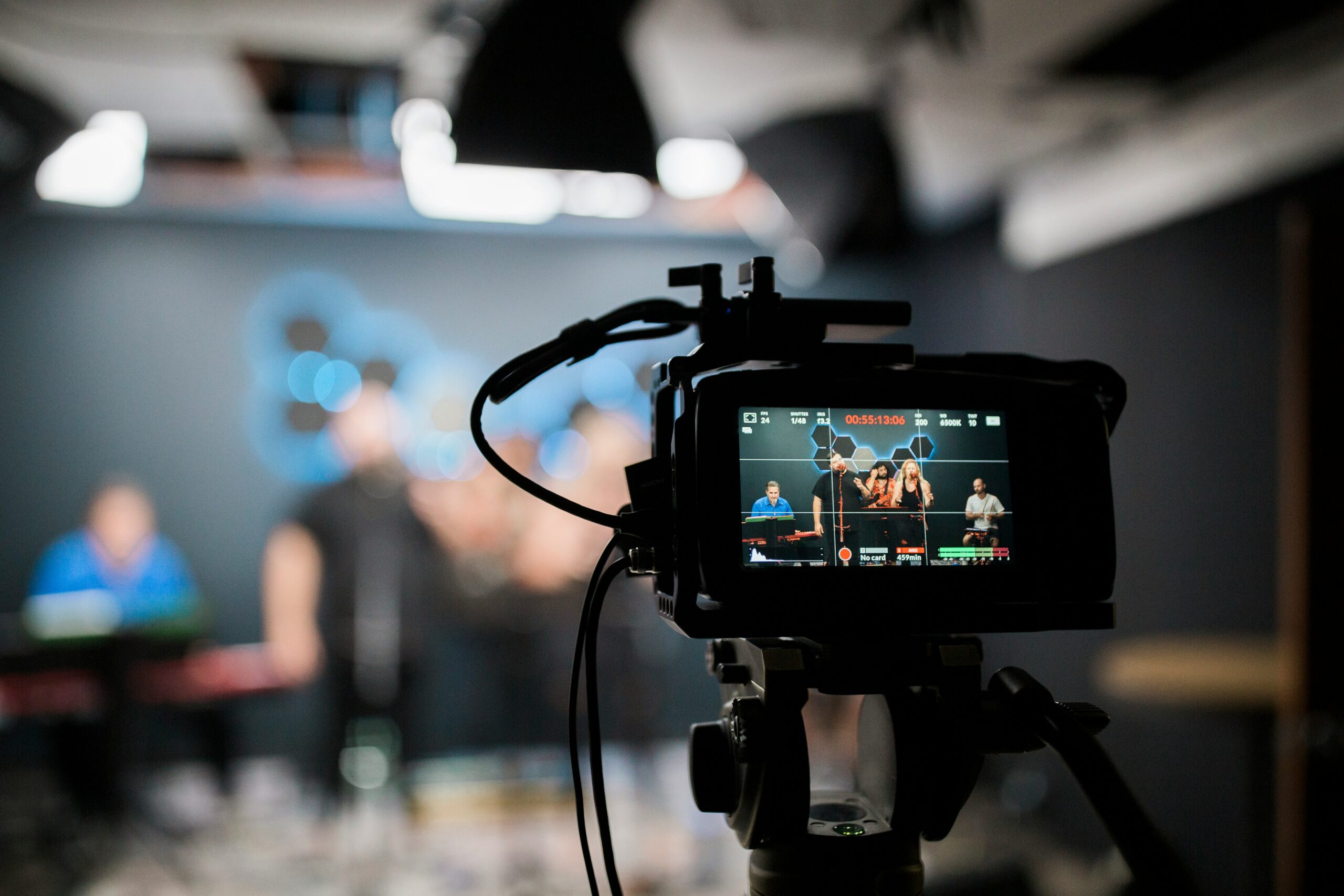 Corporate video production London - professional filming setup with crew and cinema camera
